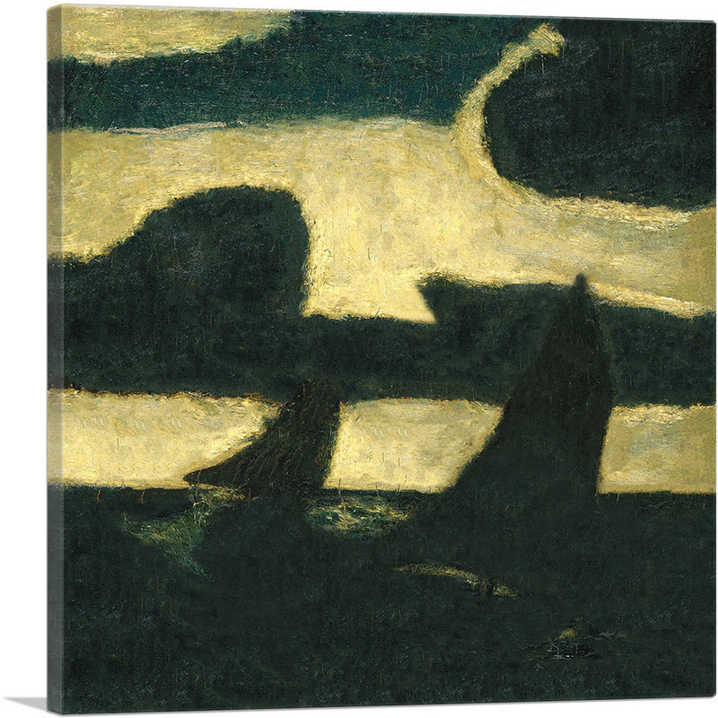 «Moonlight Marine 18901» par Albert Pinkham Ryder, reproduction d'art sur toile tendue, H 12 po x l 12 po x P 0,75 po