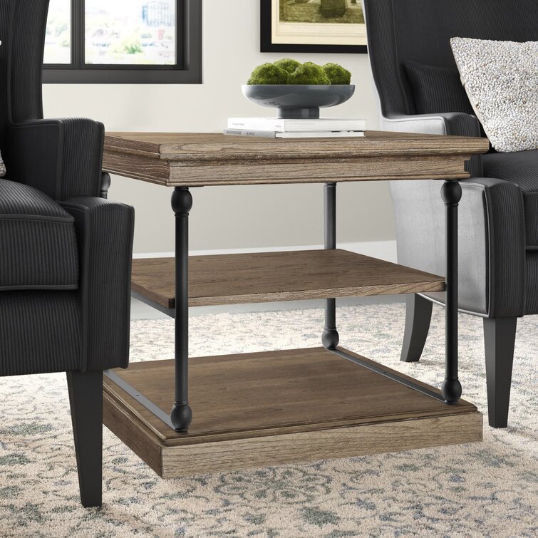 Kyler Floor Shelf End Table with Storage