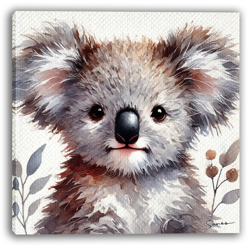 Adorable art mural Koala, H 12 po x l 12 po