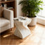 Tables de bout d'extérieur en ciment pour patio, table d'appoint de jardin en faux terrazzo, petite table d'appoint ronde moderne pour l'extérieur, tabouret de jardin en souche d'arbre pour l'intérieur et l'extérieur