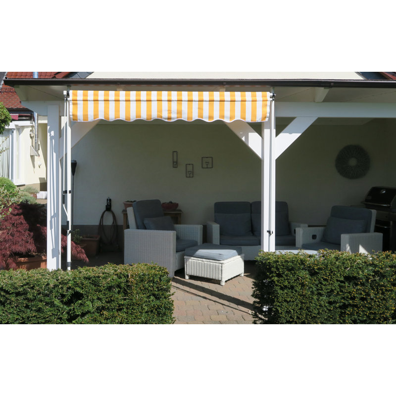 Dakota Fields 2.5cm W x 1.3cm D Fabric Yellow Cover Retractable Patio Awning