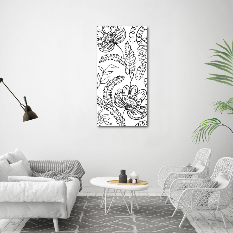 Zentangle Background - Wrapped Canvas Print, 120cm H x 60cm W