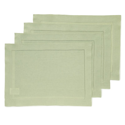 100% Pure Linen Hemstitch Placemats - Classic Hemstitch