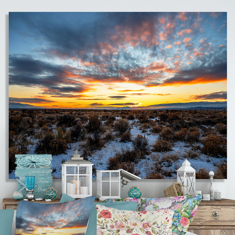 Winter Shrublands On Arkansas Desert sur toile, H 34 po x l 44 po x P 1,5 po, Toile tendue