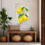 «Bright Lemon Still Life Vibrant Abstract Contemporary Flower Fruit», reproduction d'art murale-898428228
