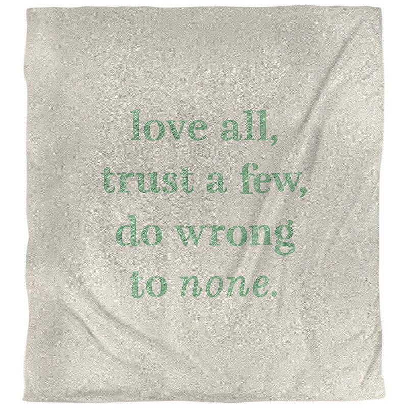 Housse de couette Do No Wrong Quote, Housse de couette pour très grand lit, Blanc / Vert