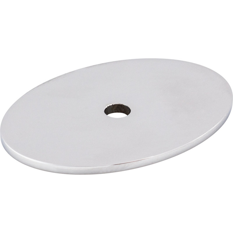 Oval  Backplate, 1.75" H x 1.25" W x 0.625" D, Polished Chrome