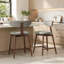 Tabouret de bar pivotant rembourré en mélange de coton avec dossier incurvé-1197744907