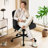 Upholstered Swivel & Adjustable Height Office Chair, Clover-shaped Desk Chair with Armrest-1961563420