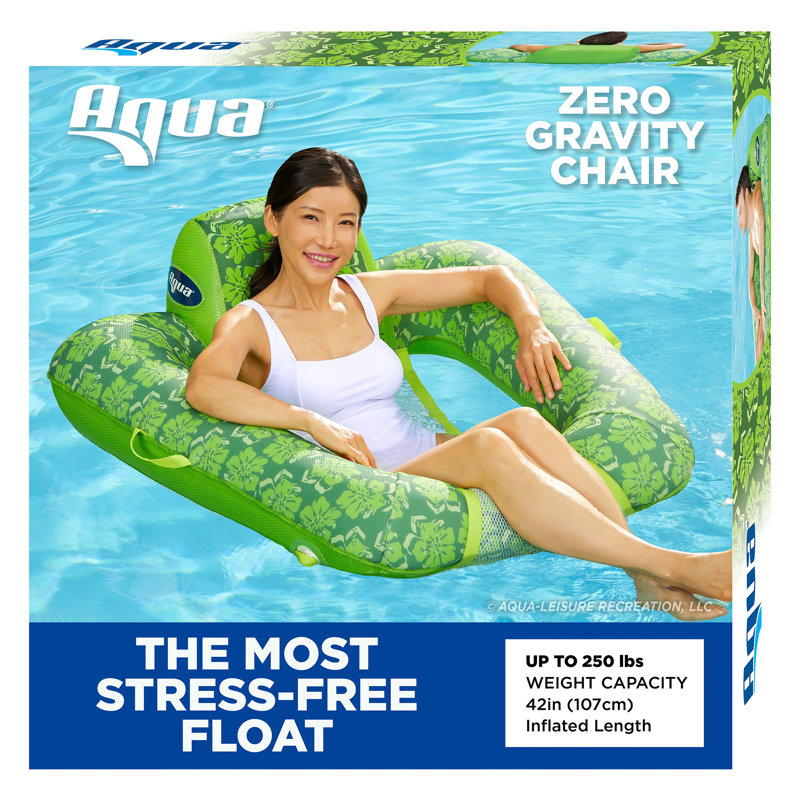 Flotteur de piscine gonflable Aqua Leisure, zéro gravité, vert
