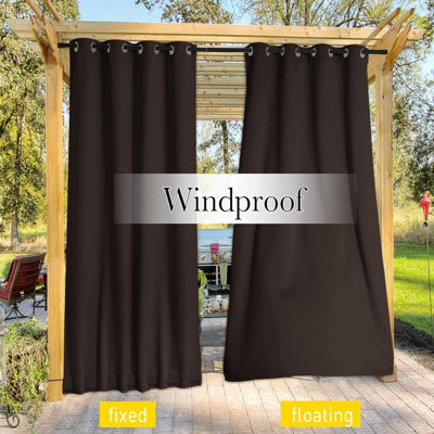 Panels Curtains With Grommet & Back Tab On Top And Bottom For Patio Waterproof Privacy Outdoor Dividers For Cabana With Fixed Rope