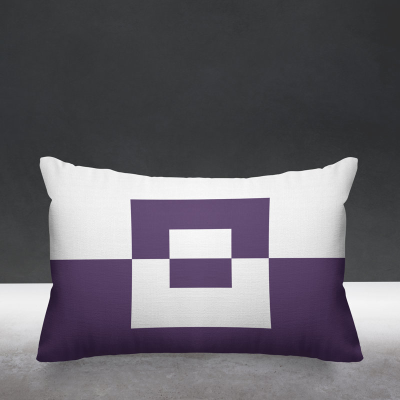 Luella Geometric Outdoor Reversible Throw Pillow, Purple