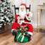 Décoration de chaise berçante animée et musicale à DEL avec père Noël - 32 po