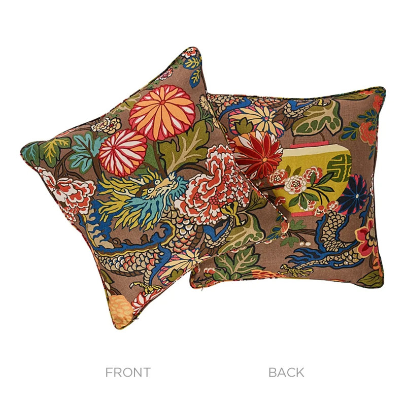Chiang Mai Dragon Pillow, Mocha