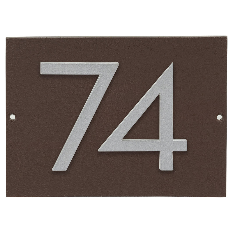 Plaque d’adresse murale sur 1 ligne flottante, Bronze romain, Argent, Oui