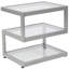 Glass End Table with "S" Shaped Contemporary Steel Design