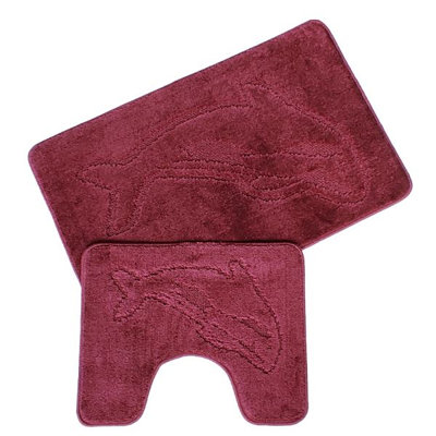 Dolphin Nonslip Bath Mat & Pedestal Mat Set