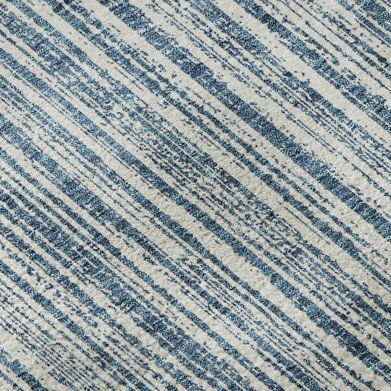 Tapis bleu Prisco lavable à la machine de qualité supérieure, Tapis de couloir 2 pi 3 po x 7 pi 6 po