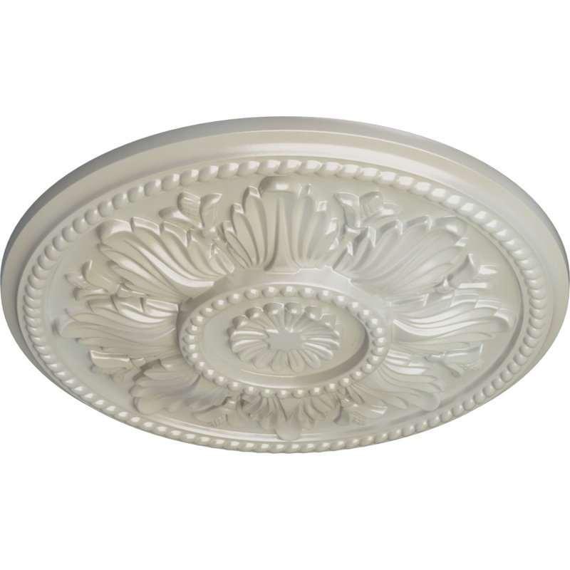 Médaillon de plafond Endurathane Edinburgh, DE 18 po x P 1 3/4 po (convient aux auvents jusqu'à 5 1/4 po), finition bleu flash peinte à la main