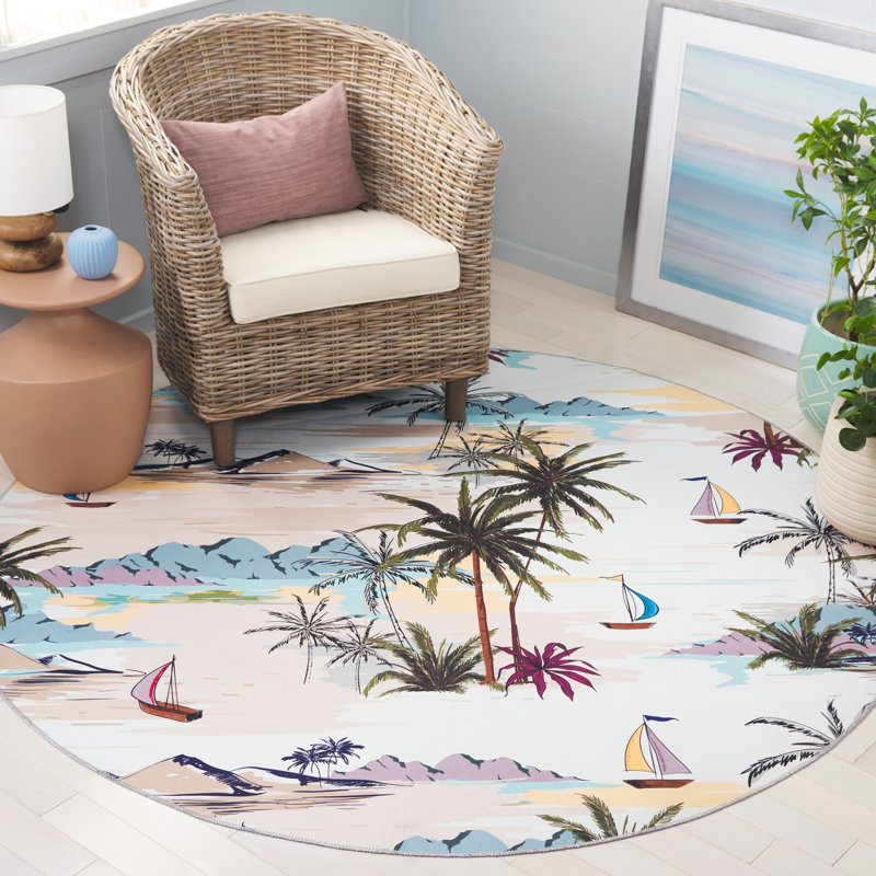 Tapis ivoire / taupe Amalea 829, Rond 6 pi
