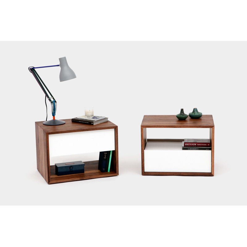 THN 1 - Drawer Solid Wood Nightstand, White