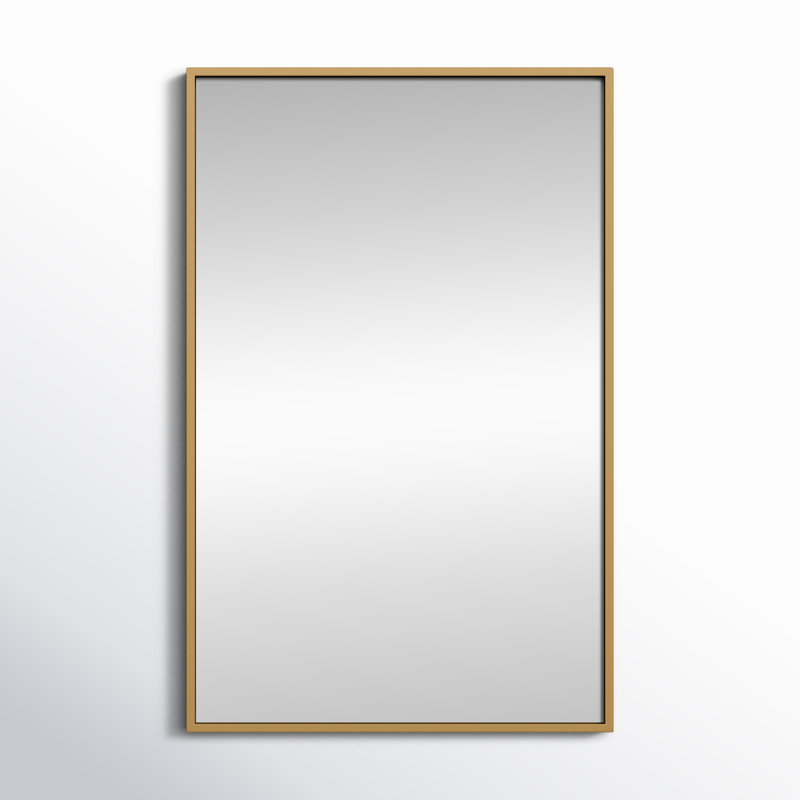 Sabine Metal Rectangle Wall Mirror, 18" x 28", Brass