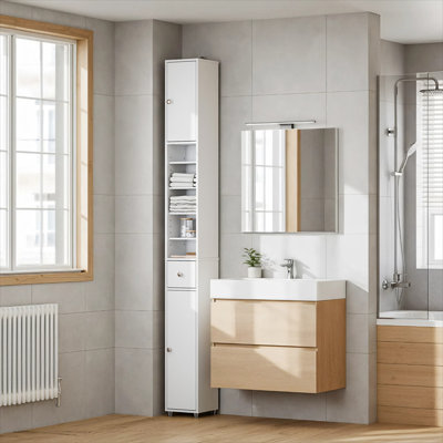 Munford Freestanding 20cm W x 180cm H x 20cm D Linen Cabinet