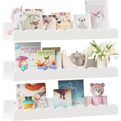 3 tablettes flottantes blanches