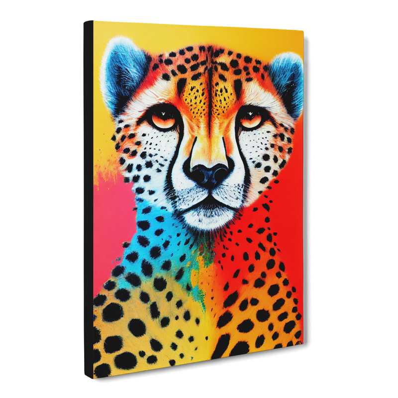 Cheetah Crayon - Wrapped Canvas, 50cm H x 35cm W x 3cm D