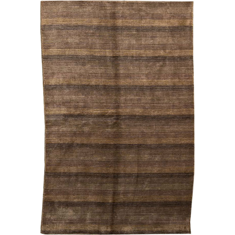 Gabbeh Striped Area Rug in Brown/Dark Brown