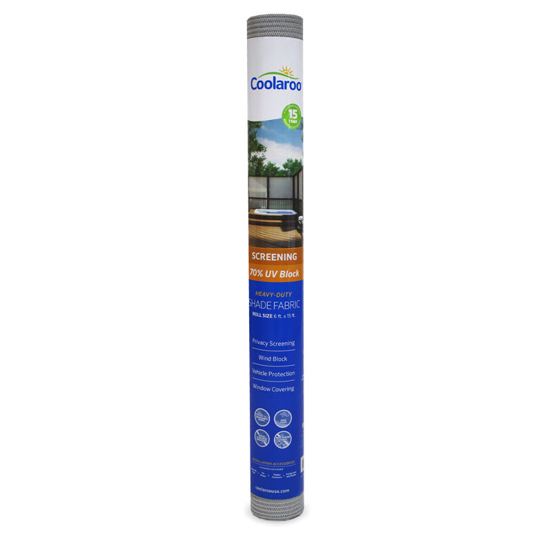 Gray High-Density Polyethylene Shade Fabric Roll, 15-ft x 6-ft