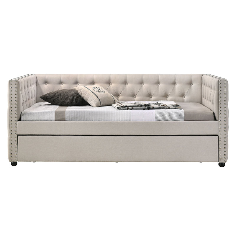 Lit de jour Bromley avec couchette, Lit double, Blanc