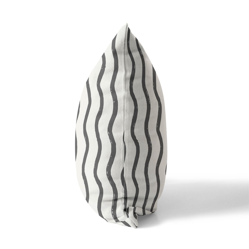 Coussin Wiggle Row, Ivoire/gris anthracite, H 20 po x l 20 po