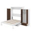 Lit escamotable double pleine grandeur avec placard, tiroirs et table