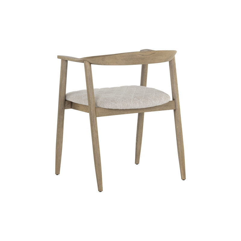 Upholstered Arm Chair, Natural Wood