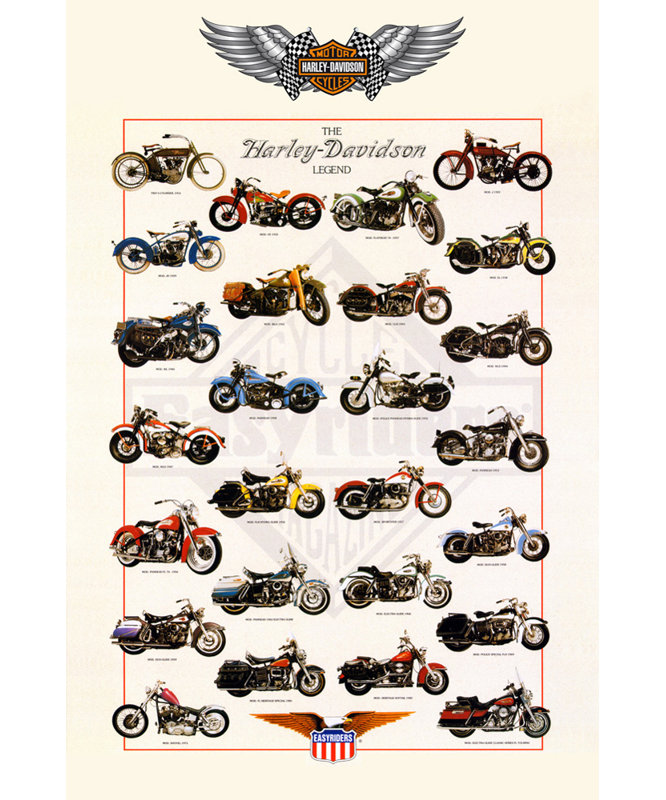 La légende Harley Davidson, H 18 po x l 12 po