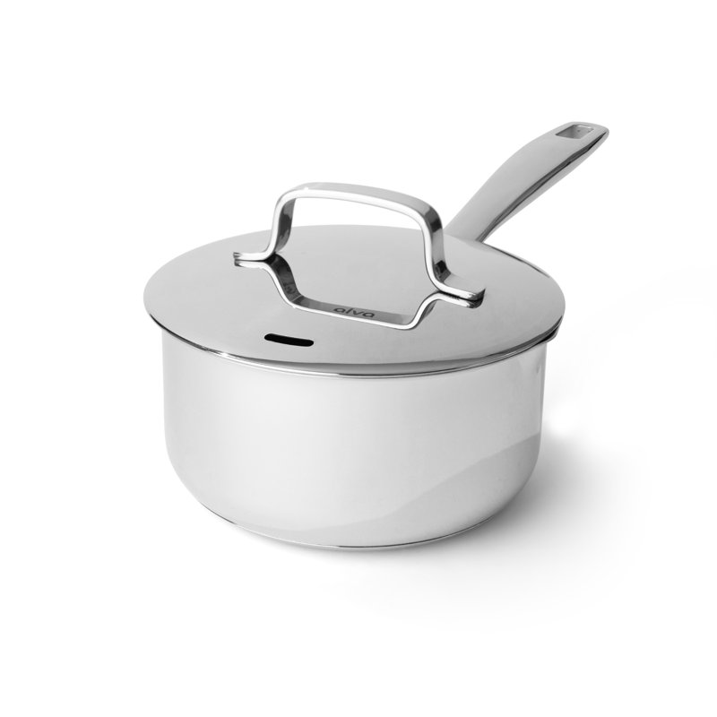 Alva Maestro 2 Qt Stainless Steel Non-Stick Saucier with Pour Spout
