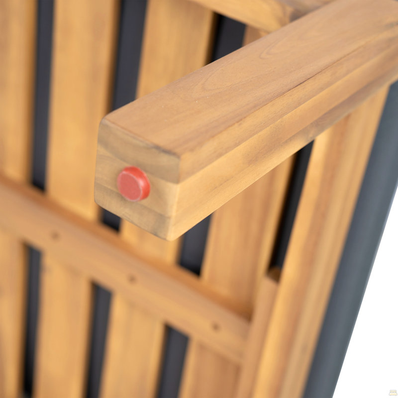 Chaise longue d'extérieur en acacia