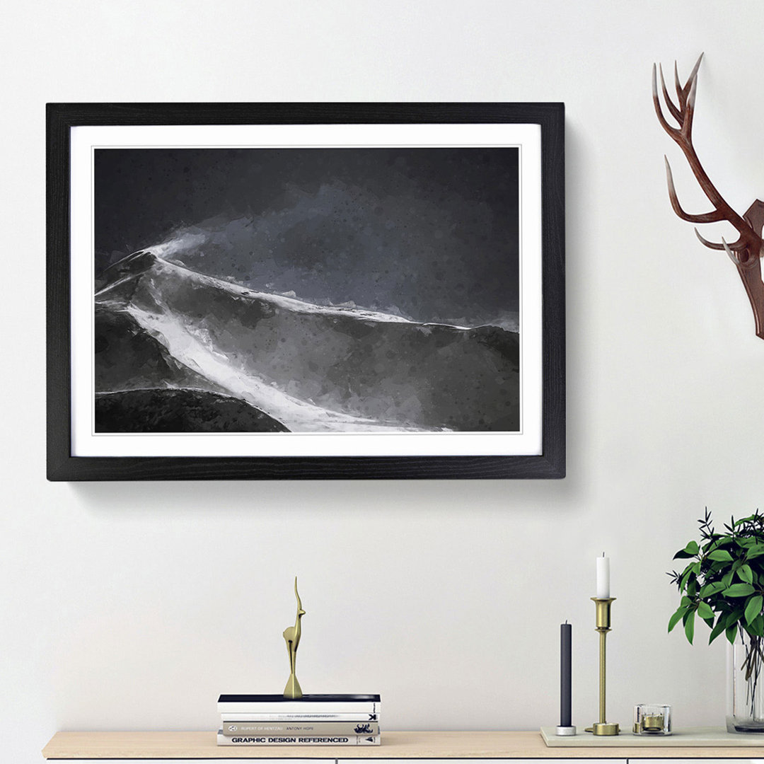 Snow upon a Mountain Peak in Abstract - Picture Frame Graphic Art Print