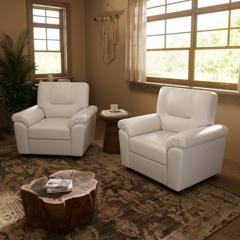 Faux Leather Accent Chair (Set Of2), White