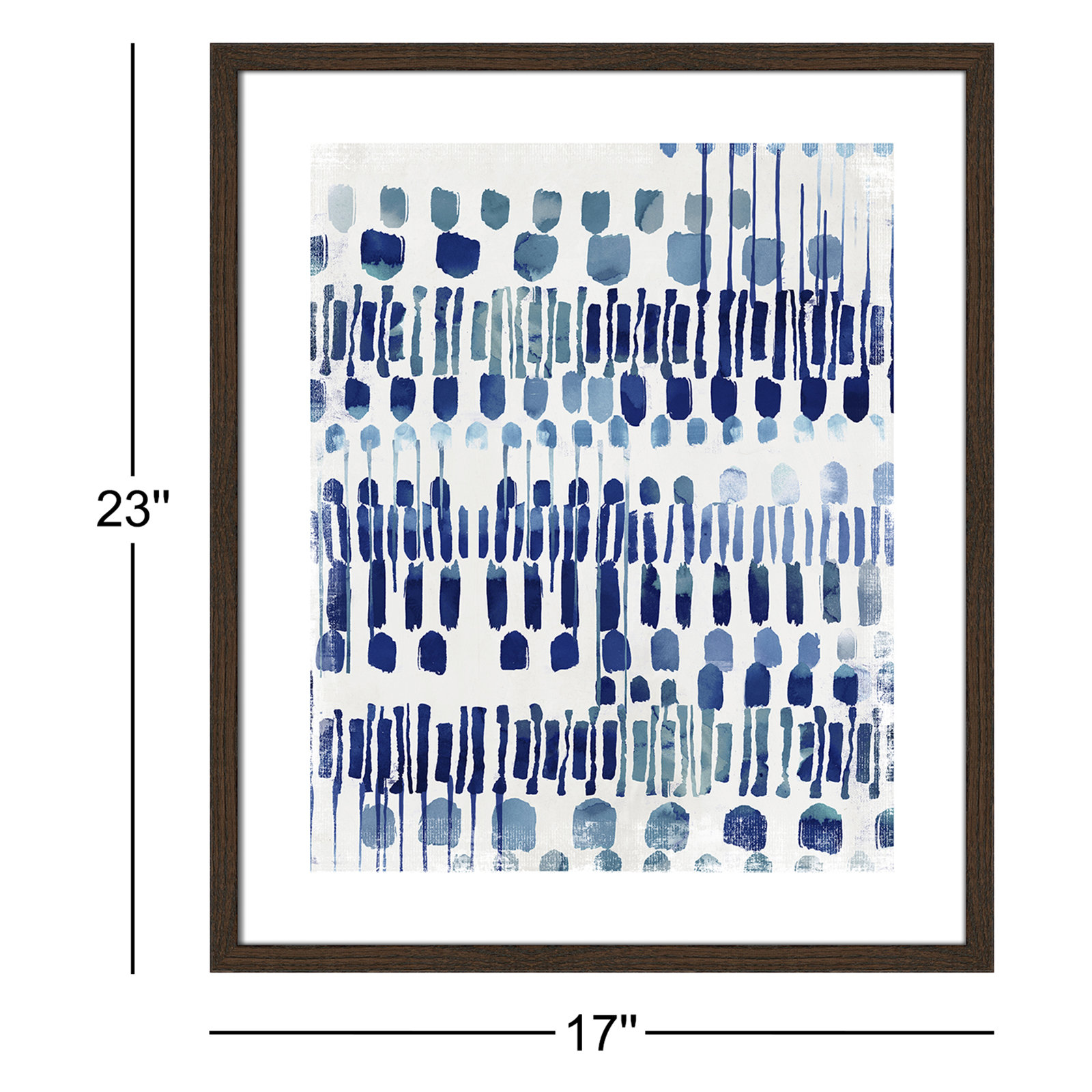 Continuously I - Painting Print, Walnut Wood Grain Framed Paper, White, 23" H x 17" W x 0.75" D
