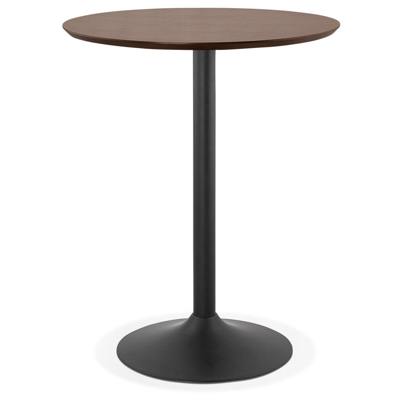 Luken Round Metal Base Dining Table, Brown, 90" W x 90" L