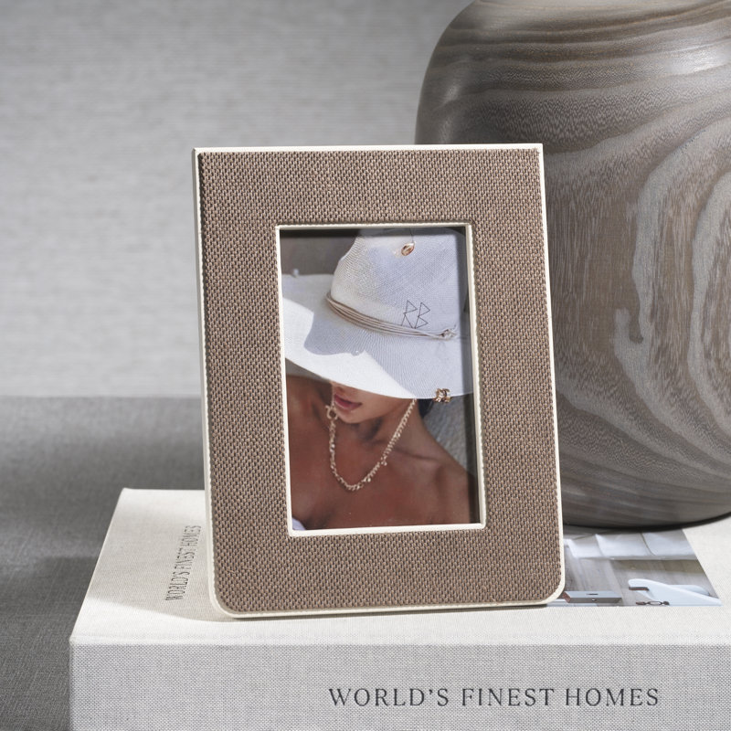 Cadre photo en cuir Raffia, 4 po x 6 po
