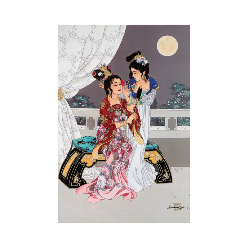 Sœurs de la chambre rouge par Caroline R. Young, reproduction d'art sur toile tendue, H 40 po x l 26 po x P 1,5 po