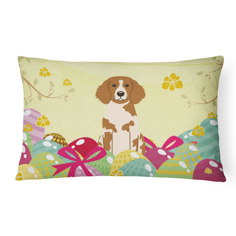Easter Eggs Outdoor Throw Pillow