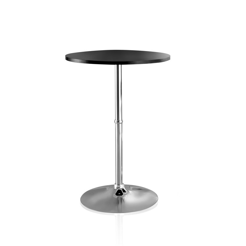 Manuel Round Metal Base Dining Table, Black