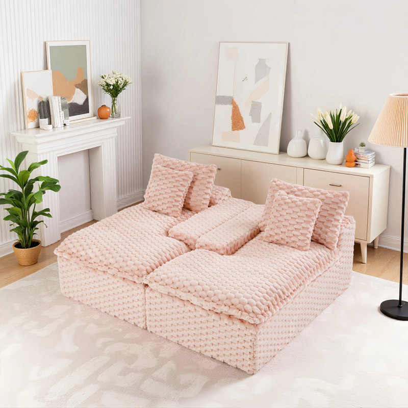 Canapé inclinable en mousse 71,65 po, Rose