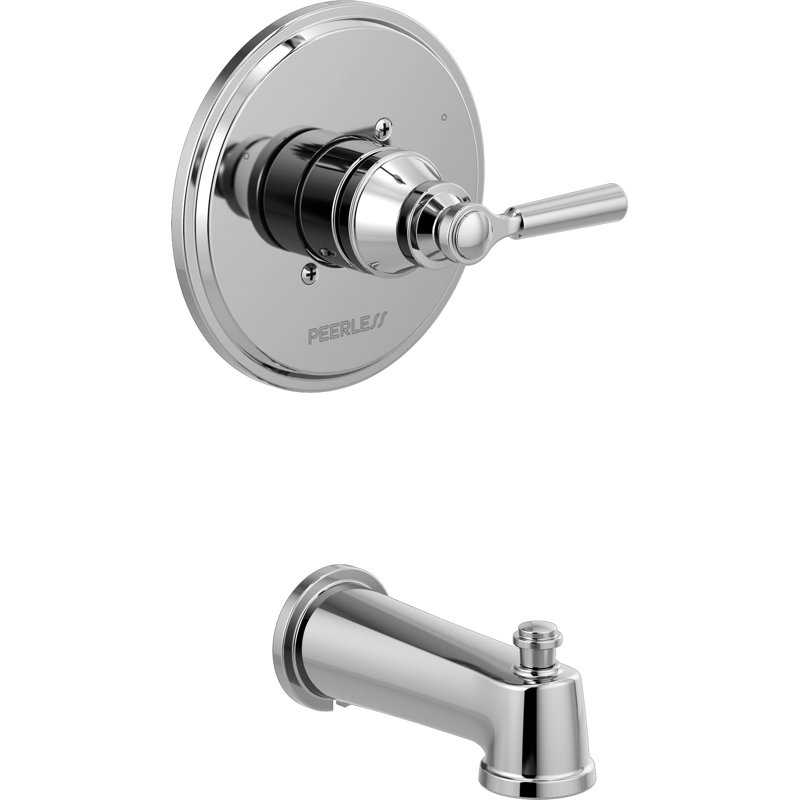Garniture de bec de baignoire murale à poignée simple avec inverseur Westchester, Chrome chrome