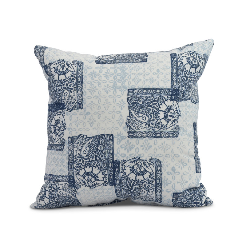 Housse et insert de coussin carré Farmers Market, Bleu marine, 16 po x 1 po