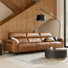 3-Piece Dual Motor Genuine Leather Zero Wall Sofa With Power Headrest, Dual Power Seats